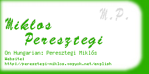 miklos peresztegi business card